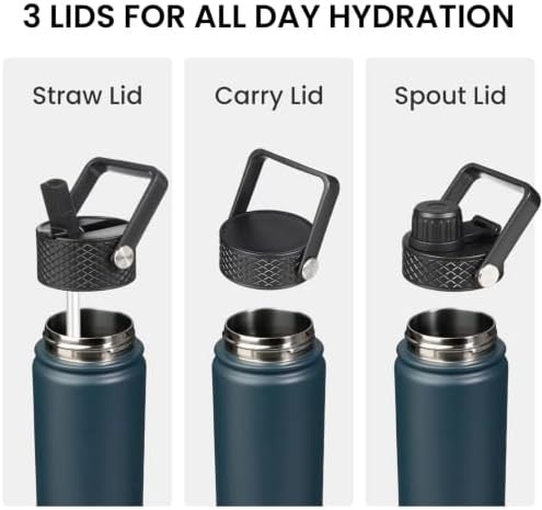 Konokyo 40 oz insulated sports bottle with handle and straw — photo 4