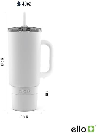 White 40 oz tumbler with carry loop — photo 4