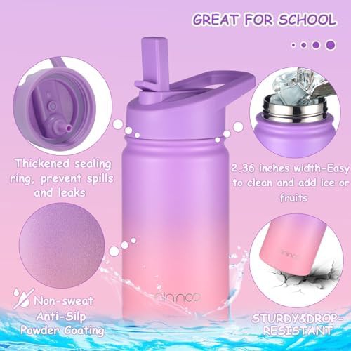 Toddler 12 oz pink bottle with dual lids — photo 3