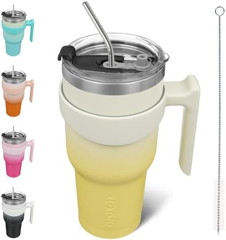 40 oz Tumbler with Handle & Straw stainless