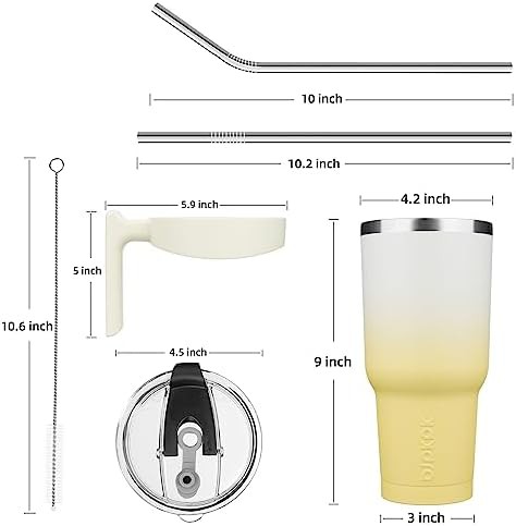 40 oz Tumbler with Handle & Straw stainless — photo 3