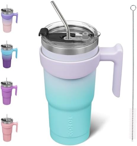 20 oz Tumbler with Handle & Straw