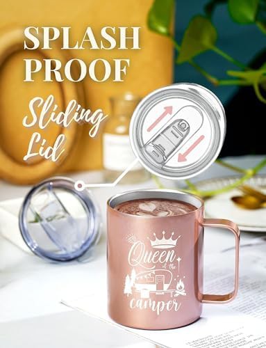 Rose gold camper life travel cup — photo 3