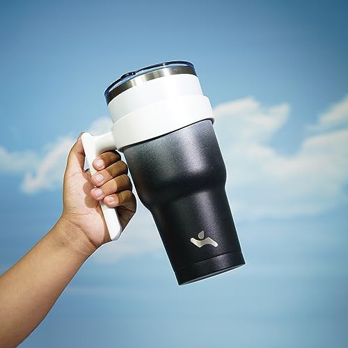 Konokyo 30 oz insulated travel tumbler with handle and straw — photo 5