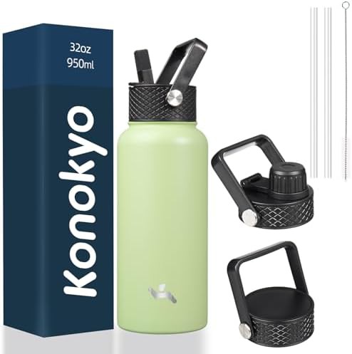 Konokyo 32 oz insulated stainless steel sports bottle