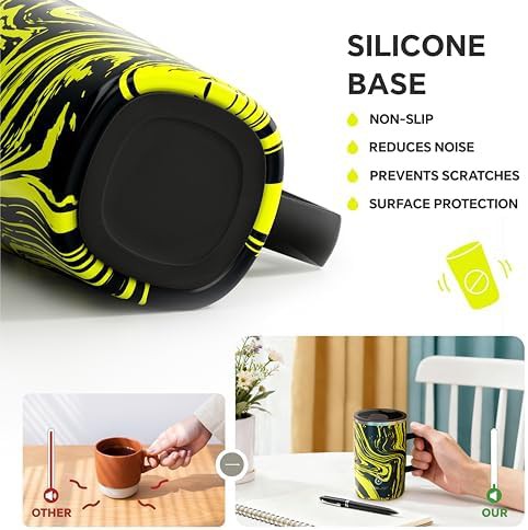 Yellow zebra 16 oz stainless steel mug — photo 5