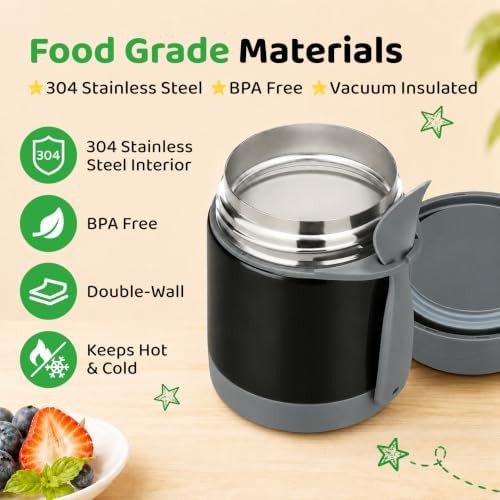 Black wide mouth soup thermo for kids — photo 3
