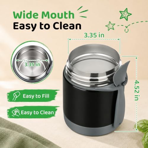 Black wide mouth soup thermo for kids — photo 5