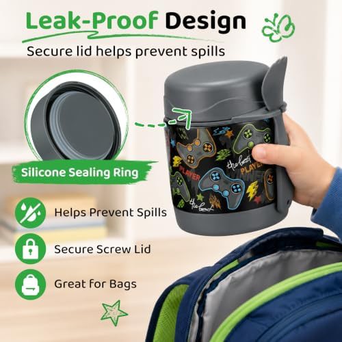 Black gamepad stainless soup thermo for kids — photo 4