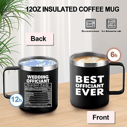 Black 12oz officiant gift travel mug — photo 4