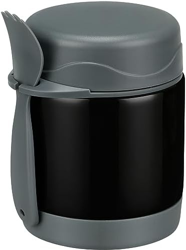 Black stainless steel kids food jar 10 oz