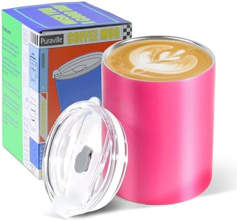 Fuchsia 12 oz Insulated Travel Coffee Mug