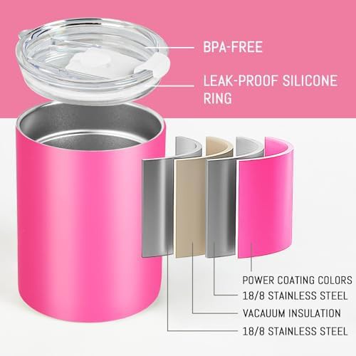 Fuchsia 12 oz Insulated Travel Coffee Mug — photo 5
