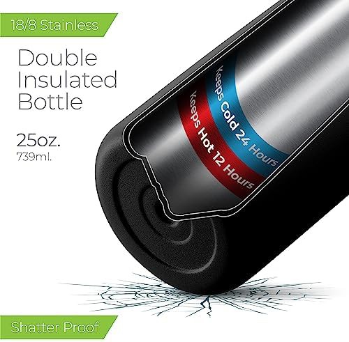 Black triple insulated water bottle 25 oz — photo 3