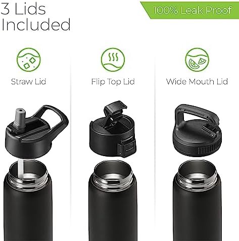 Black triple insulated water bottle 25 oz — photo 5