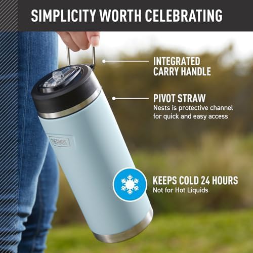 Granite stainless water bottle with straw lid — photo 3