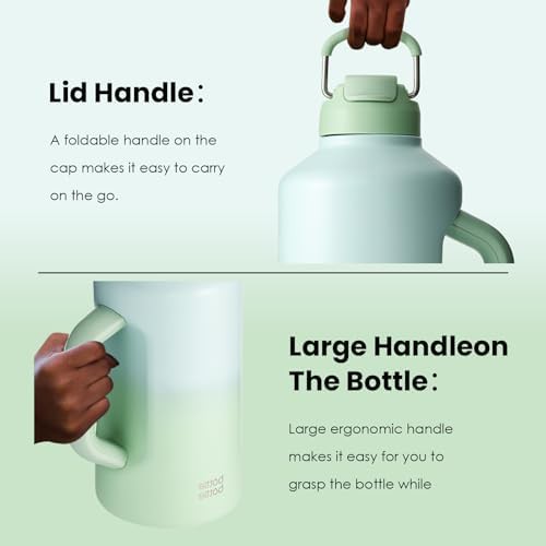 Green gradient dual-use water bottle 64oz — photo 4