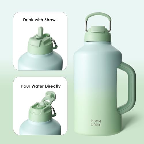Green gradient dual-use water bottle 64oz — photo 5
