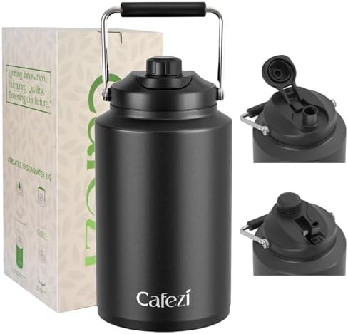 One gallon stainless steel sports jug
