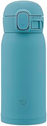 Aqua green flip lid stainless mug 12 oz
