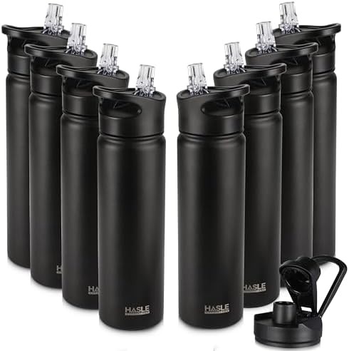 Black wide mouth insulated bottle 22 oz