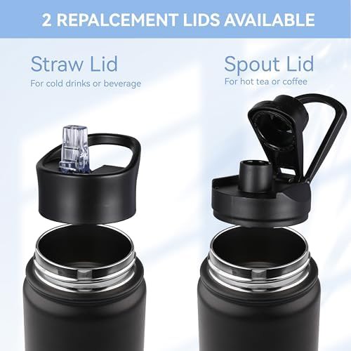 Black wide mouth insulated bottle 22 oz — photo 5