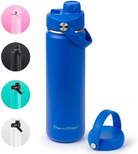 Blue Stainless Steel Wide Mouth Water Bottle