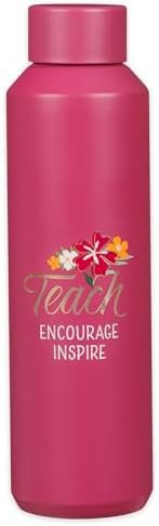 Fuchsia pink teacher travel insulated bottle 20 oz