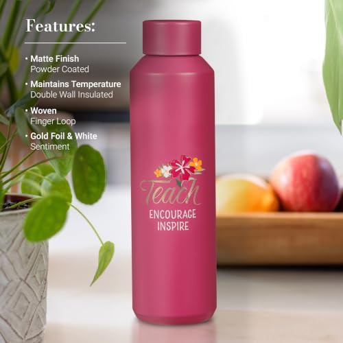 Fuchsia pink teacher travel insulated bottle 20 oz — photo 3