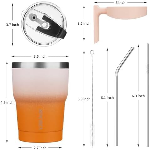 Coral insulated travel tumbler with handle — photo 3