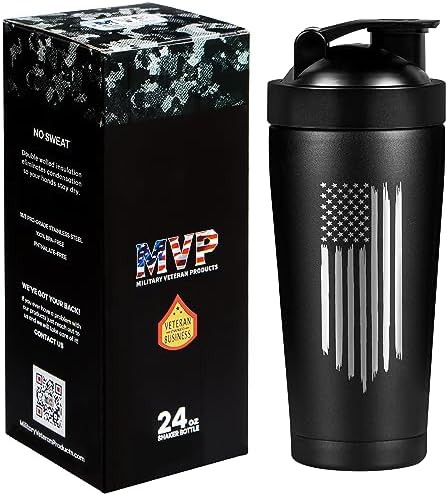 American flag engraved insulated shaker bottle — photo 5