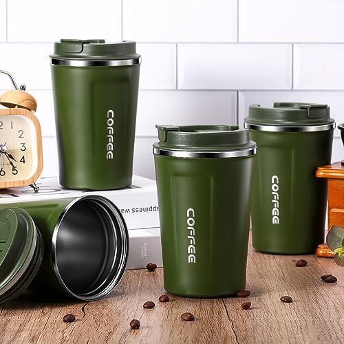 Green reusable stainless steel coffee tumblers — photo 4