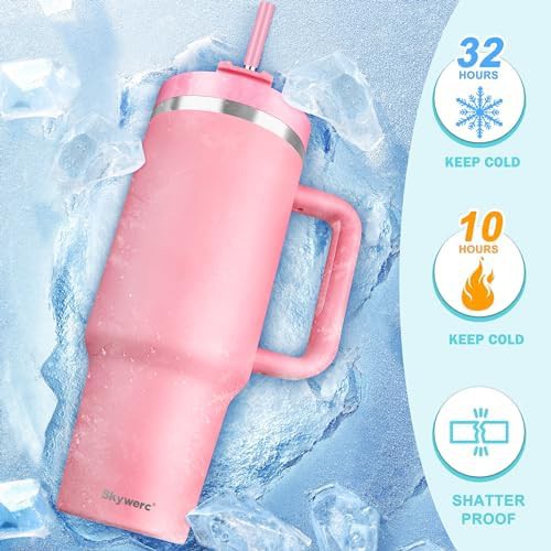 Pink Stainless Tumbler with Handle 40 oz — photo 3