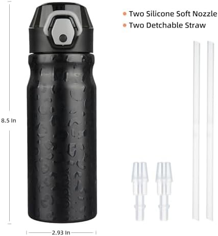 18 oz Water Bottle with Straw & Handle steel — photo 4