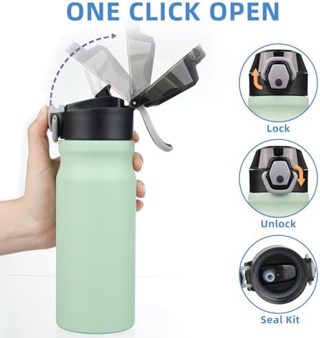 18 oz Water Bottle with Straw & Handle — photo 3