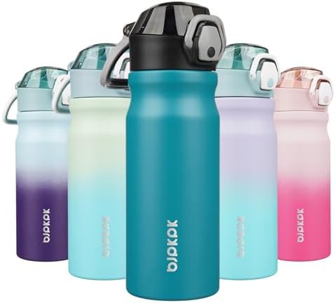 18 oz Water Bottle with Straw & Handle stainless-steel-water-bottle-straw-straw