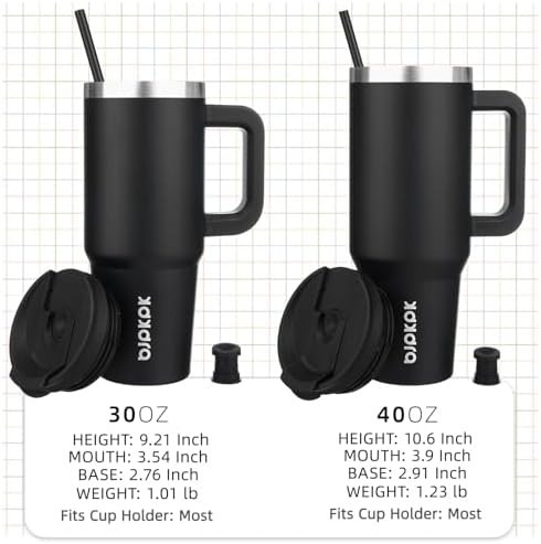 30 oz Insulated Tumbler with Handle & Straw stainless — photo 4