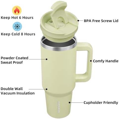 40 oz Insulated Tumbler with Handle & Straw insulated-tumbler-handle-straw-insulated — photo 2