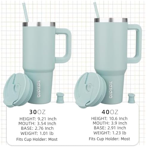 40 oz Insulated Tumbler with Handle & Straw stainless — photo 4