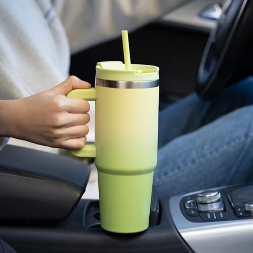40 oz Insulated Tumbler with Handle & Straw stainless — photo 5