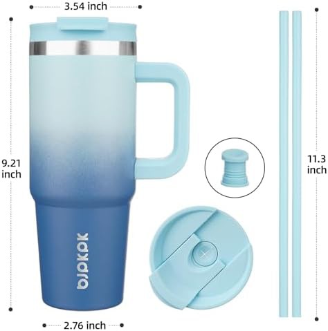 30 oz Insulated Tumbler with Handle & Straw — photo 3