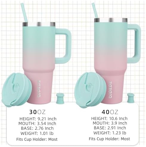 40 oz Insulated Tumbler with Handle & Straw insulated-tumbler-handle-straw — photo 4