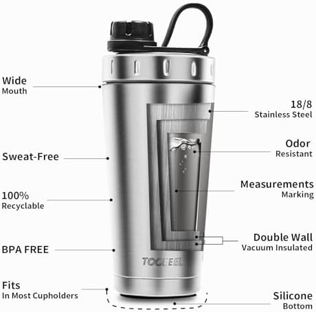 Insulated stainless steel protein shaker 20 oz — photo 5