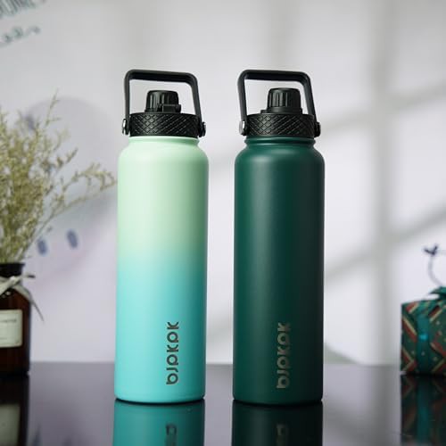 2 Pack 40oz Insulated Water Bottles with Straw Lids — photo 5