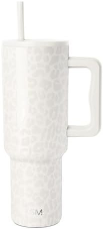 Leopard pattern tumbler with handle 40 oz