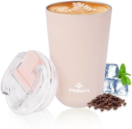 Philorn pink 12 oz insulated coffee tumbler