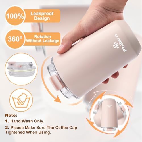 Philorn pink 12 oz insulated coffee tumbler — photo 4