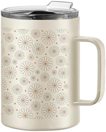 Daisy Pattern Stainless Steel Insulated Mug