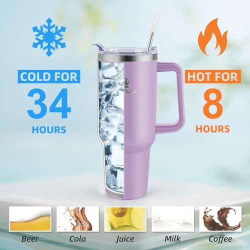 Light purple 40 oz stainless steel tumbler — photo 3