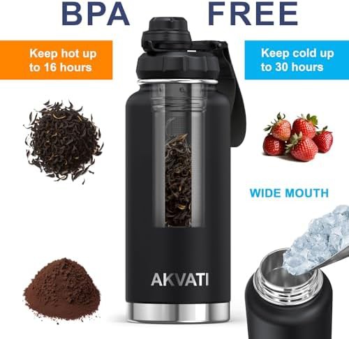 Black Insulated Fruit Infuser Flask 32 oz — photo 3